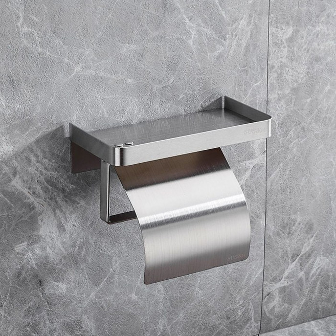 하우쏠 프리미엄 스텐304 휴지걸이 덮개형, 덮개형 무광, 1개, 실버 무광