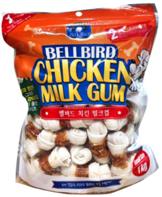 벨버드 치킨 밀크껌 스몰사이즈 - 1kg, 치킨밀크, 30개