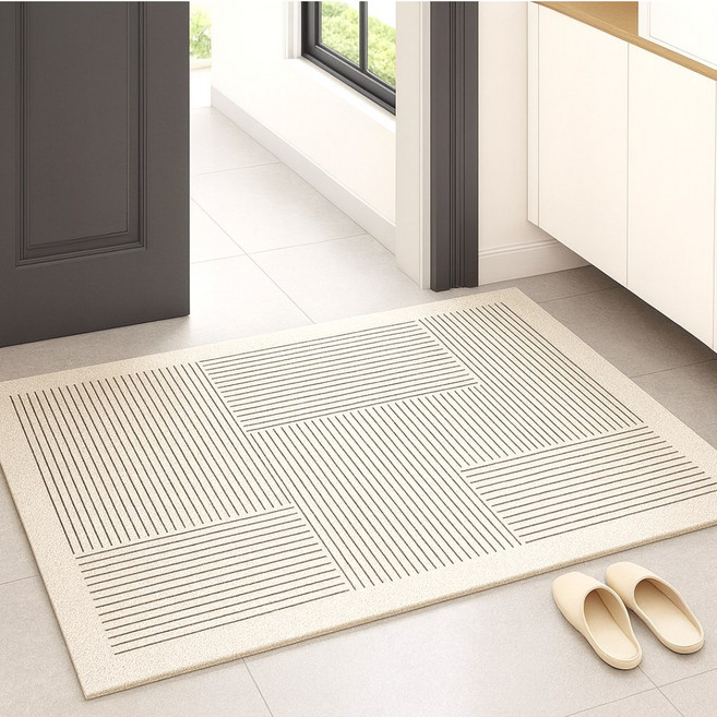 벤스투 깔끔디자인 세척편한 현관 코일매트, 1개, 네오블록패턴 60x90cm