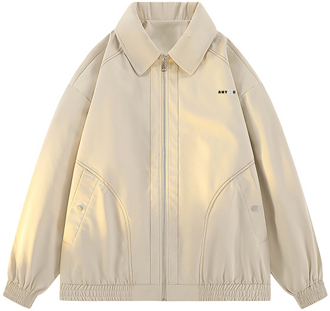 ANYOU 춘추계절 아메리칸 남성 코트 코트 완화하다 지퍼 코트