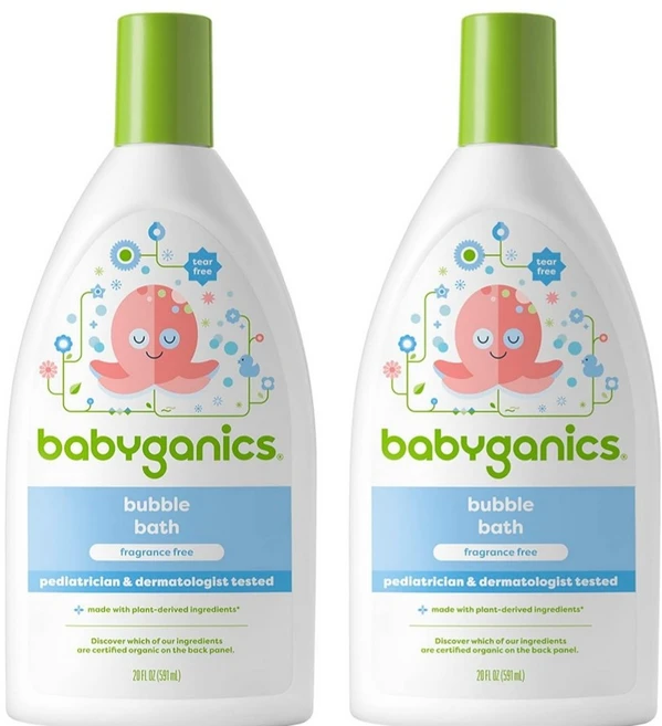 Babyganics 버블 배스 입욕제 무향 미국 직배송 591ml 2개 - 쿠팡