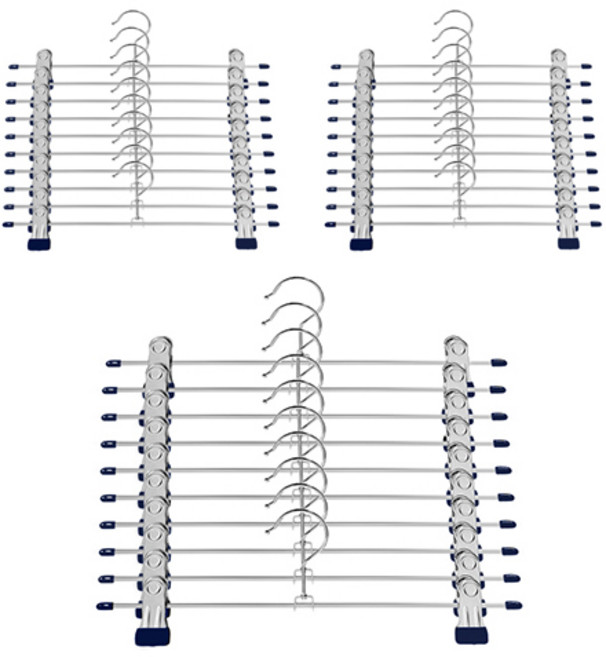 라이프서치 논슬립 코팅 회전형 옷걸이 치마바지걸이, 네이비, 30개