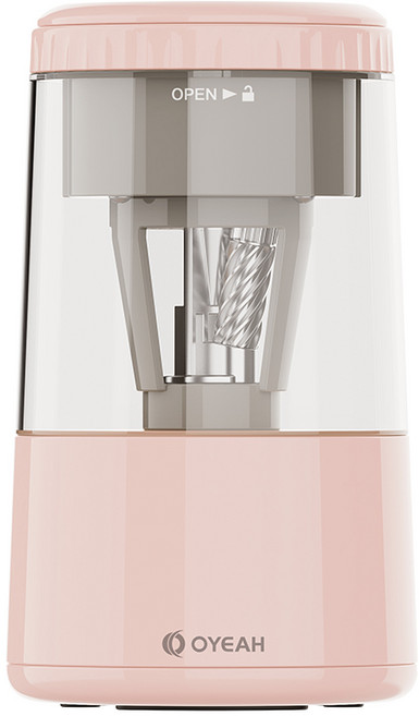 OYEAH 휴대용 전자동 상승 연필깎이 급속 충전 안전 보호, 1개, 핑크색, 1개