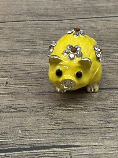 可愛黃色小豬鑽飾擺件, 黃色金豬, 1個