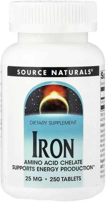 단백질 비타민 철분 마그내슘 칼슘 Source Naturals 철분 25 mg 250정 고루고루섭취해주세요, 1개 - 쿠팡