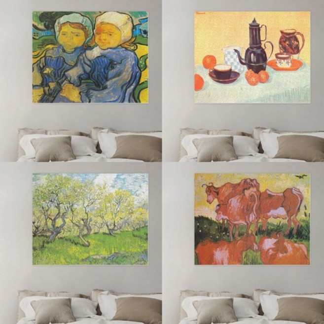 붙이는 BESPOKE 그림 인테리어 캔버스포스터 40x60 빈센트 반고흐 50 type1, 10030_아를의 붉은 포도밭