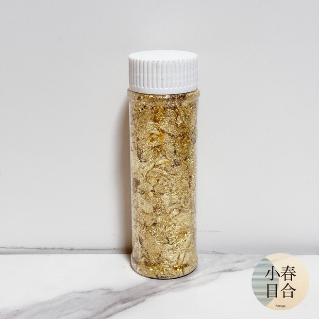 小春日合 裝飾金箔/銀箔/玫瑰金 罐裝 手作蠟燭裝飾材料, 1個, 金箔
