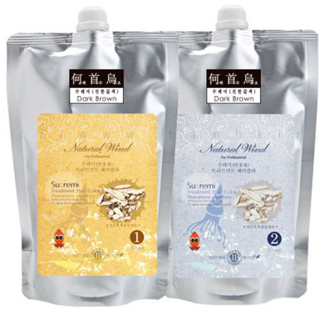 자연바람 하수오 수레미 헤어 칼라크림 500ml 염색약, 자연갈색, 1개