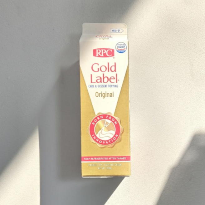 [아이스박스 포장] RPC 골드라벨 오리지널 식물성 가당 휘핑크림, 1.03kg, 5개