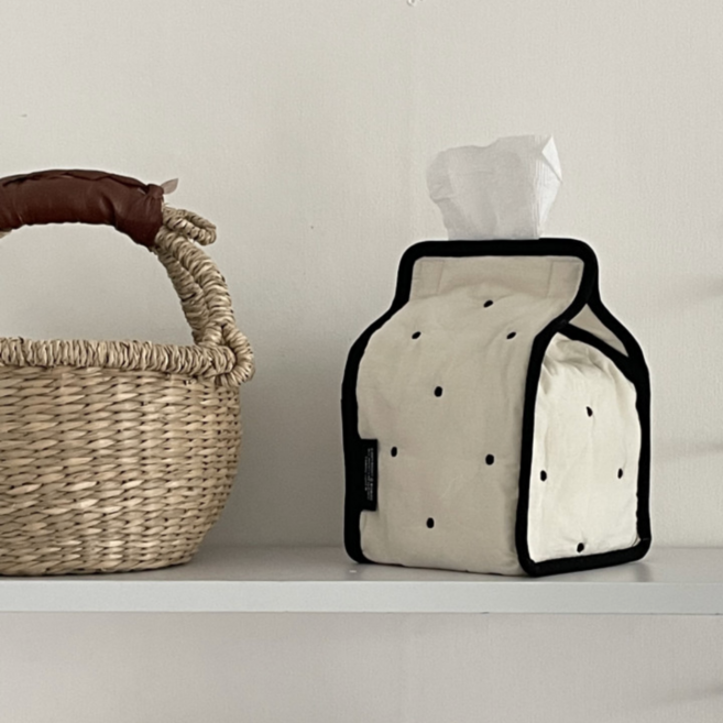 히룸 감성 인테리어 휴지케이스 티슈케이스, 모노 도트