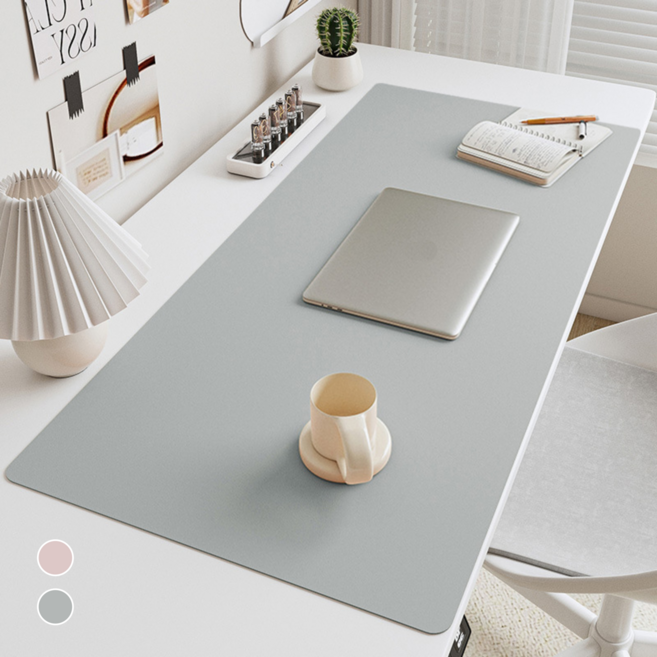 초대형 방수 가죽 데스크 매트 마우스 키보드 패드 사무용 책상 보호매트, 그레이