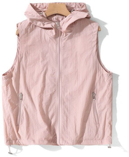 남자 여자 여름 후드 조끼 캐주얼 바람막이 경량 아웃도어 베스트 자켓