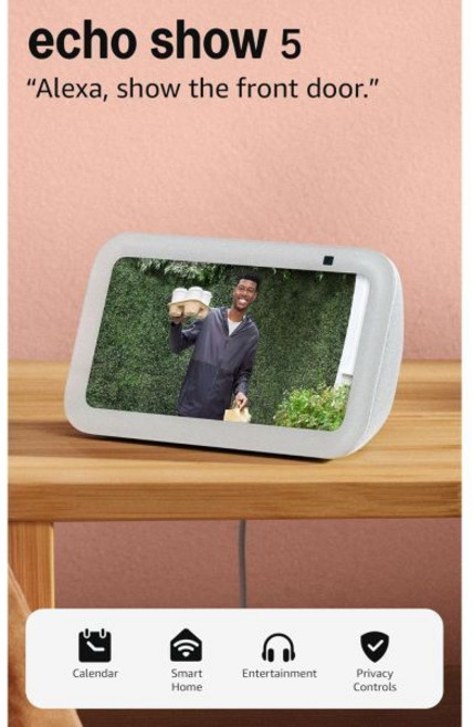 Amazon Echo Show 5(최신 모델) Alexa+ Early Access가 탑재된 스마트 디스플레이 2배 강화된 베이스와 더욱 선명한 사운드 Glacier White, Device only