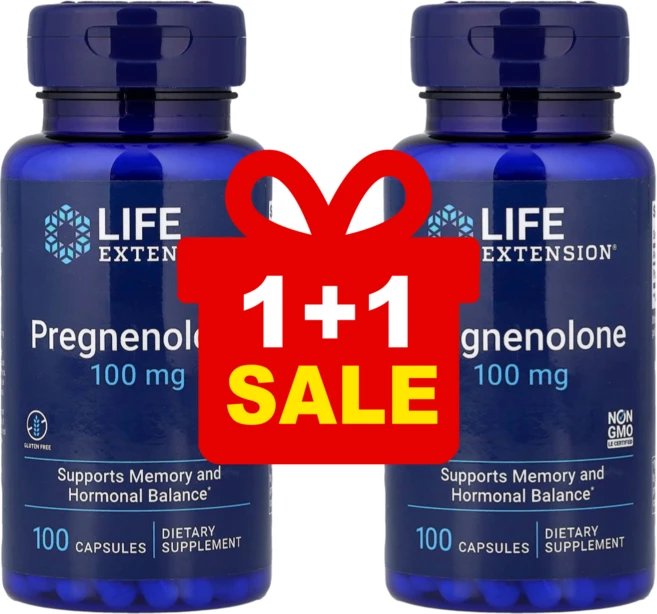 [1+1] 라이프익스텐션 프로그네놀론 100mg 캡슐 100정 / 해외직구 미국정품, 2개 - 쿠팡