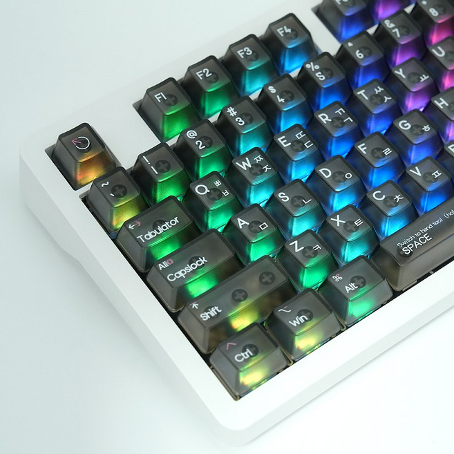 ESC키캡 크리스탈 클리어 키캡 독거미 앱코, 한글-Cherry, 블랙