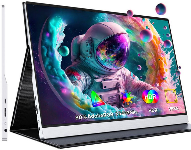 15.6吋便攜式顯示器 IPS全高清螢幕 Type-C一線通 HDR10 輕薄金屬機身 多功能外接螢幕, 15.6吋, 15.6吋可携式IPS螢幕-TG-045