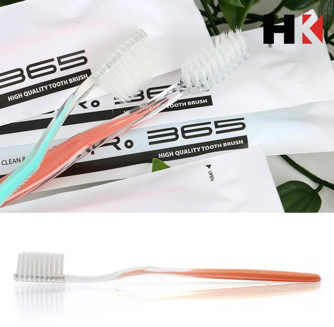 대용량 고급 미세모 원터치 일회용 칫솔 개별포장, 5개, 100개입, 핑크