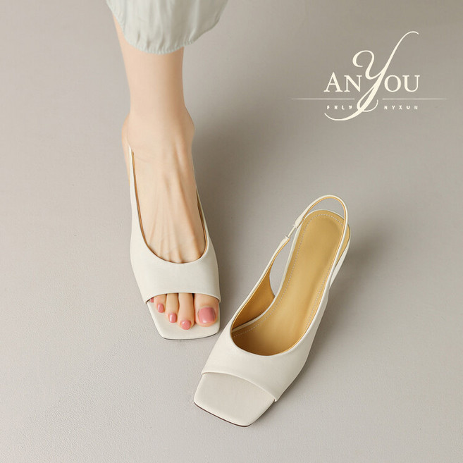 ANYOU 여자 여름샌들 슬링백구두 여성용 스틸레토 하이힐 샌들 슬링백 5.5cm