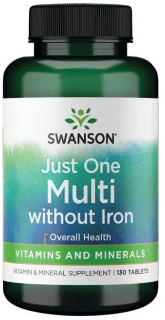 스완슨 저스트 원 멀티 철분 미포함 타블렛, 130개입, 1개, 130정