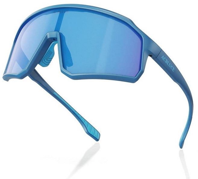 ACBLUCE 아동용 청소년 야구 선글라스 소프트볼 사이클링 러닝용 스포츠 안경 남아 여아 쉐이드 UV400 보호 매트 블루 프레임/블루 렌즈
