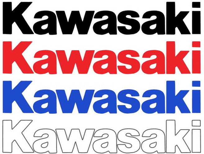 가와사키 로고 스티커 바이크 오토바이 데칼 오토바이 튜닝용품 가로20cmX세로3.2cm, 화이트, 1개