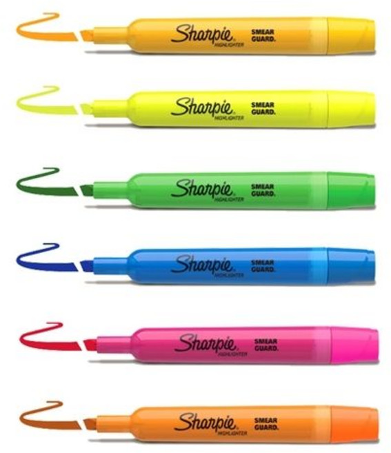 샤피)탱크 형광펜, 신형 진노랑