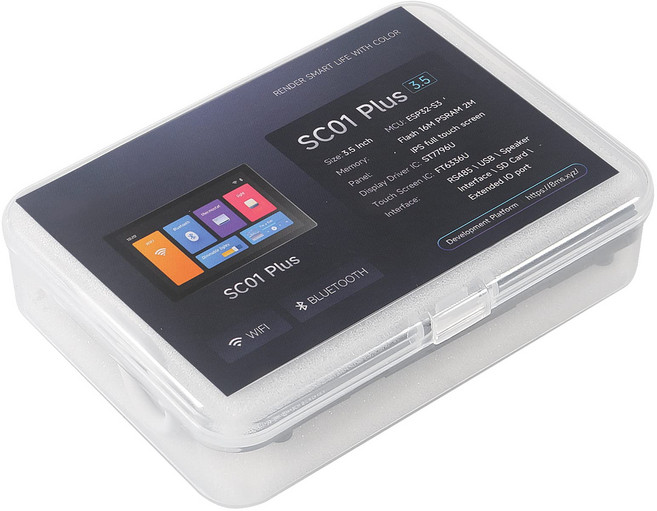 TFT LCD 터치 스크린 디스플레이 ESP32 개발 보드 포함 3.5 인치 WT32-SC01 플러스 480x320 16MB 플래시 메모리, [02] WT32-SC01 Plus