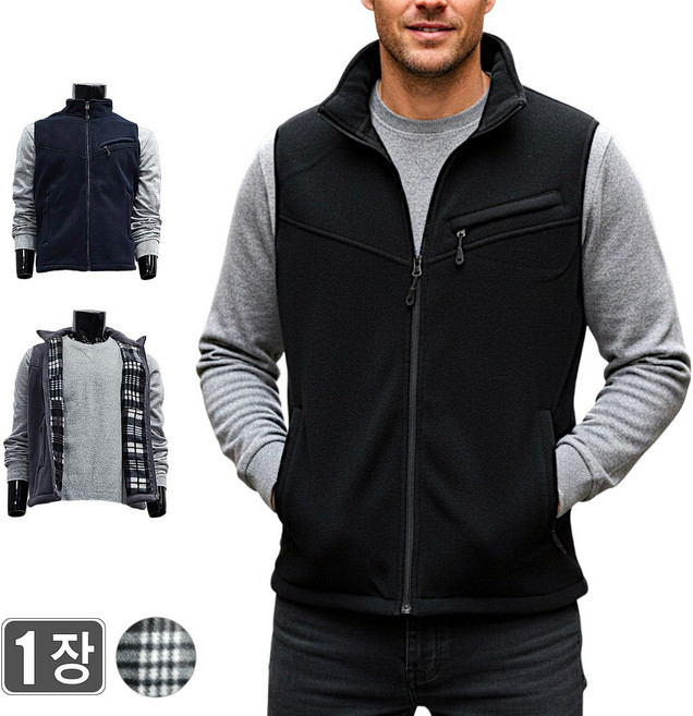 웨어몬 겨울 WF 40 후리스 방한조끼 남자 등산 평상복 및 낚시 작업복 다양성 단체복가능