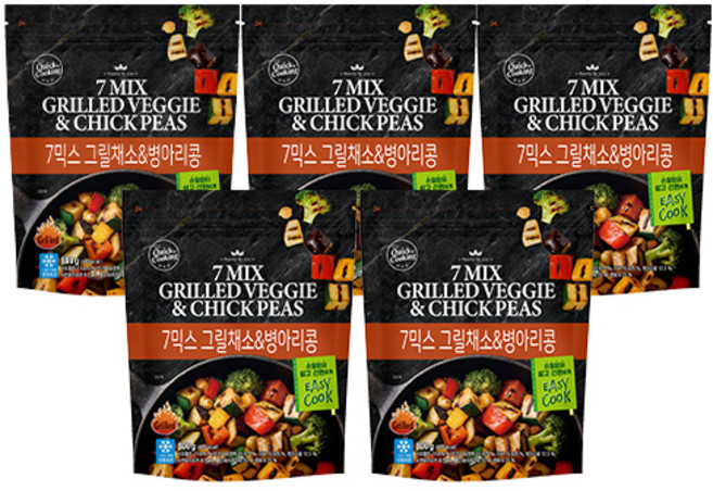 [퀵쿠킹] 7믹스그릴채소&병아리콩, 5개, 800g