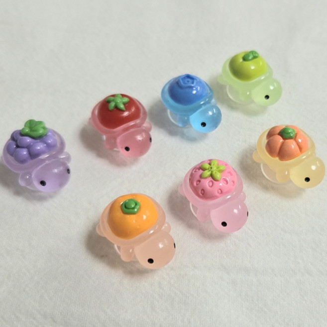 밍몽 행운의 야광 과일 거북이 신발 파츠 신발꾸미기 슬리퍼 실내화 (7개 세트)