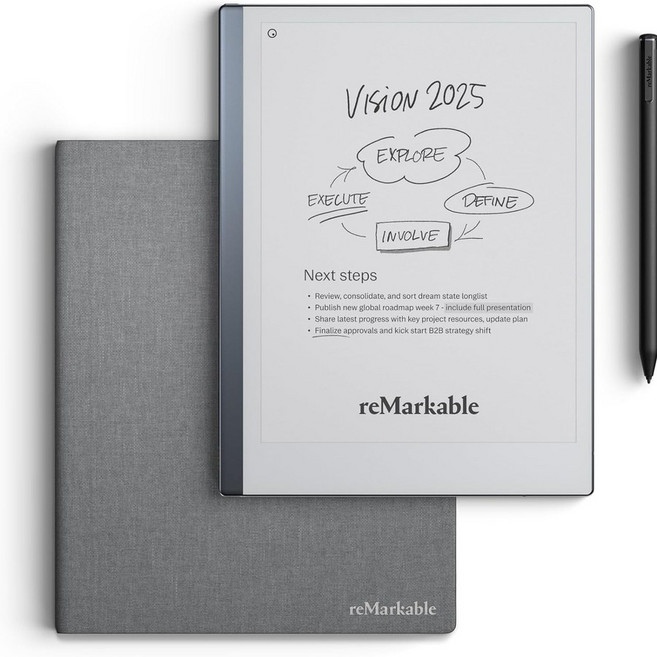 reMarkable2 리마커블 테블릿 마커플러스펜 북폴리오 그레이 웨이브 번들 세트, reMarkable 2 Bundle with Folio, reMarkable 2 Bundle with Folio
