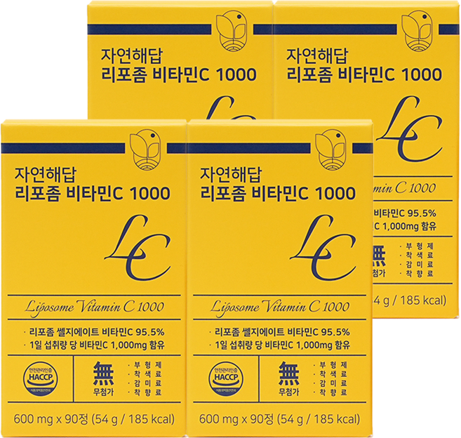 자연해답 리포좀 비타민C 1000, 4박스, 90정