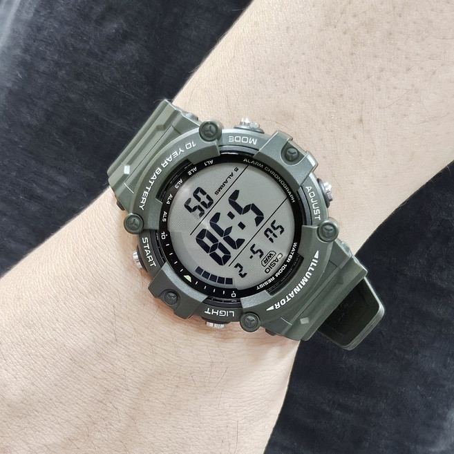 백화점AS 카시오 군인시계 AE-1500 군대 훈련소 방수 아웃도어 캠핑 전자시계 디지털 스포츠