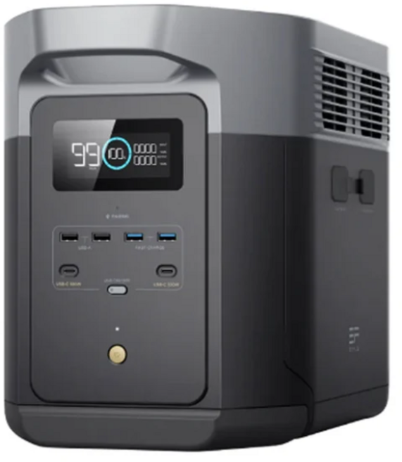 에코플로우 델타2 맥스 파워뱅크 캠핑 휴대용 배터리 2048Wh, 1개, 블랙