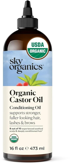 스카이 오가닉스 유기농 캐스터 오일 헤어 두피 속눈썹 멀티 케어, 1개, 473ml - 쿠팡