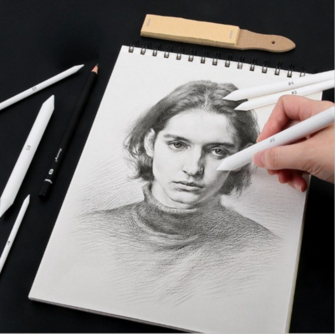 미술용 찰필 연필 심갈이 사포세트 6종 그라데이션 소묘 파스텔 블렌딩 도구, 찰필 심갈이사포 6종세트, 1개