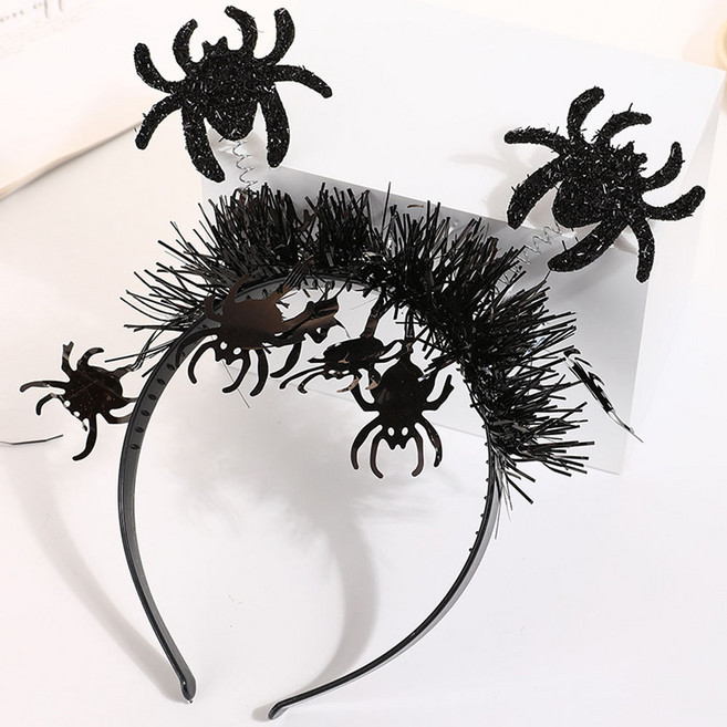 쿠이시 할로윈 파티 유령 호박 해골 악마 헤어밴드 코스프레 머리띠, 1개입, 거미매니