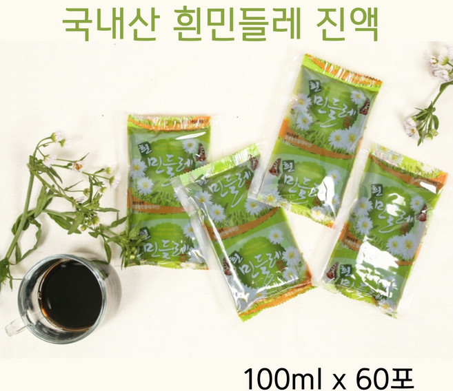 흰민들레즙 국내산 100% 토종 하얀 민들레 흰민들레 포공영 진액 엑기스 즙 차 효능 추천 국산, 1개, 6L