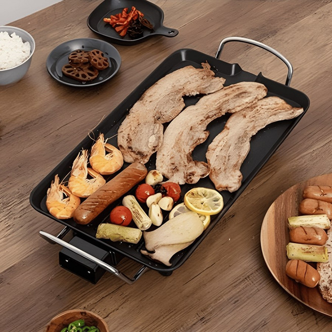 에스엔탑 쿠킨 통주물 와이드 전기그릴 48cm, E-2in1 그릴