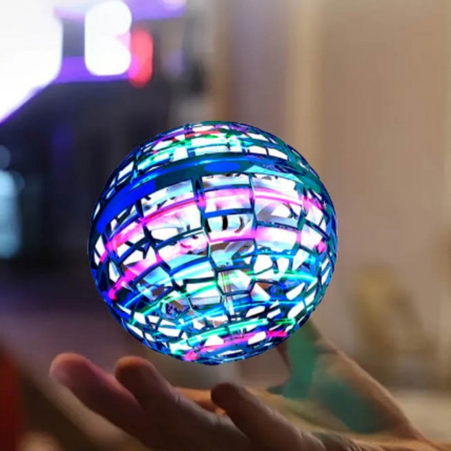 LED 드론팽이 UFO플라잉볼 자동회전 무선조종 발광팽이, 1개, 02.UFO미니드론-블루