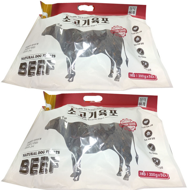 코스트코 정직하개 애견용 소고기 육포, 2개, 1kg