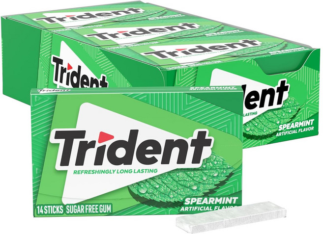 트라이던트 무설탕 자일리톨 껌 스피어민트 (Spearmint), 168개