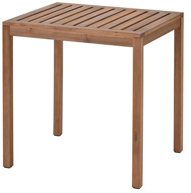 이케아 NAMMARO 넴마뢰 야외테이블 라이트 스테인 브라운 75x63cm 005.112.04, 라이트스테인 브라운_005.112.04