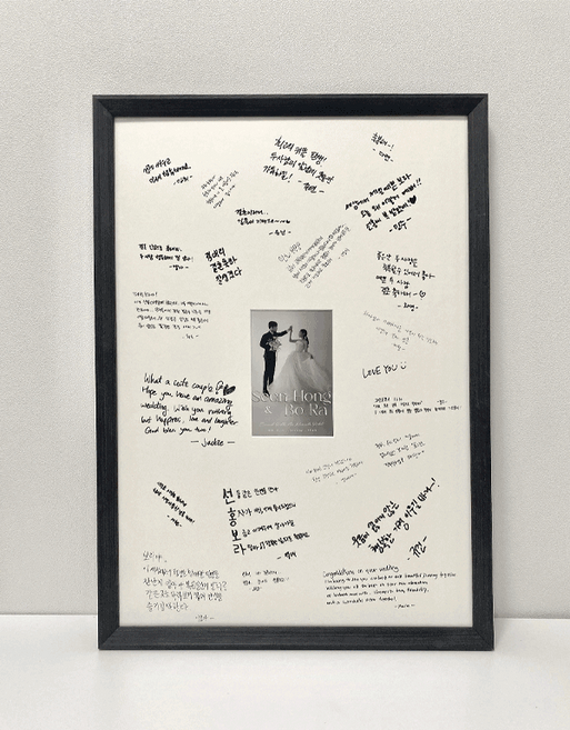 웨딩 방명록 액자 결혼식 포토테이블 소품, A3, WOOD