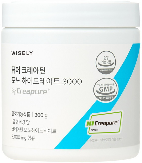 와이즐리 100% 독일산 크레아퓨어 크레아틴 모노 하이드레이트 3000, 300g, 1개