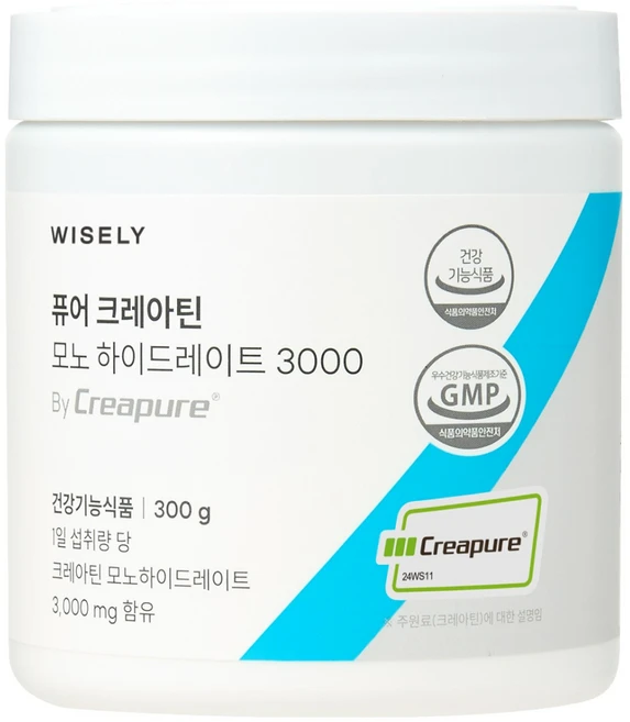 와이즐리 100% 독일산 크레아퓨어 크레아틴 모노 하이드레이트 3000, 300g, 1개 - 쿠팡