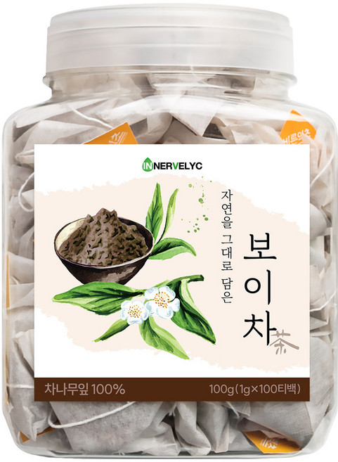 이너블릭 보이차 1500만 티백 판매 돌파 PLA 친환경 필터, 1g, 100개입, 1개