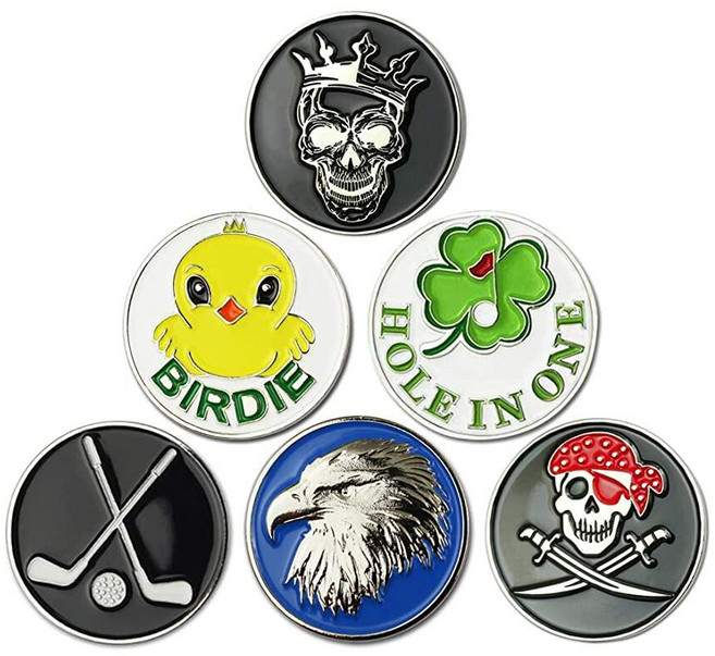 GOLTERS 골프공 마커 골프 선물 클립 6개 팩 (혼합 02), 혼합 05, 1개