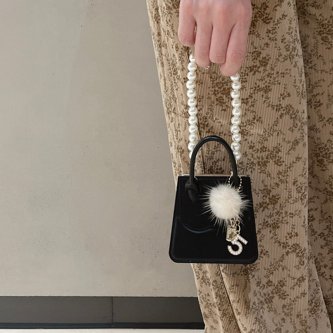 갤럭시지플립7 명품 가죽 미니백 진주 스트랩 Z플립7케이스