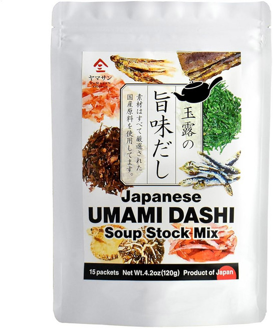 차가버섯 육수 다시포 u2013 라면 국물 된장국 우동 샤부샤부 전골 베이스 진한 우마미 맛 엄선된 재료 정통 산 우마미다시 8g 15팩, 1 Count (Pack of 15)
